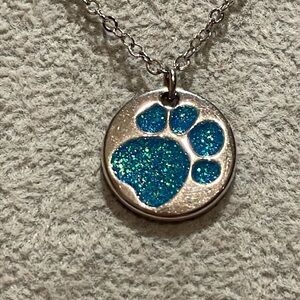 Silver and Blue Tree Pendant Necklace